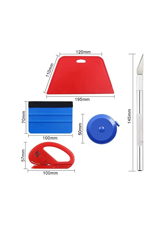 promass Wallpaper Hand Tools Kit, Squeegee, Tape Measure, Vinyl Cutter, Craft Knife with 5 Replacement Blades for Wall Paper Smoothing Bubbles Remove, Suitable for Window Film Wall Sticker Vinyl Film - Image 3