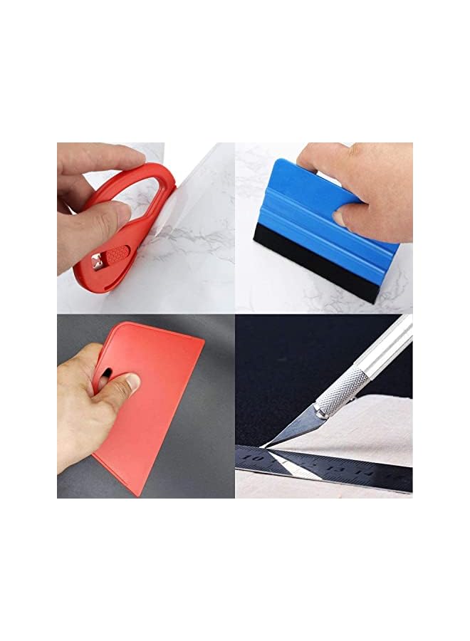 promass Wallpaper Hand Tools Kit, Squeegee, Tape Measure, Vinyl Cutter, Craft Knife with 5 Replacement Blades for Wall Paper Smoothing Bubbles Remove, Suitable for Window Film Wall Sticker Vinyl Film - Image 2