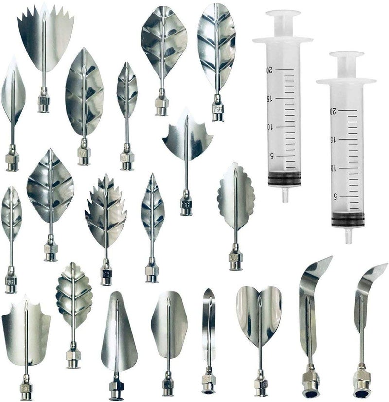 okuya Jelly Decorating Tools - 3D Gelatin Jelly Cake Art Tools Set with Syringe Pudding Pastry Nozzles Stainless Steel Needles Tips Baking Pastry - Image 2