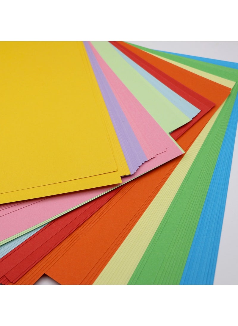 firstnock - Multicolor Paper Bundle A4 100 Sheets | 10 Different Color each 10 Sheets Mix color paper pack - Image 1