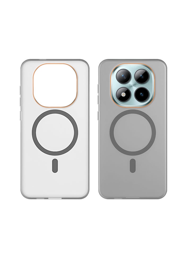دبليو تيك غطاء هاتف شاومي ريدمي نوت 15 برو+ 5G 2025 شفاف هجيني مع ماجسيف وشحن مغناطيسي وحواف مرتفعة للكاميرا ومظهر أنيق - رمادي (MCMPMN) - Image 2