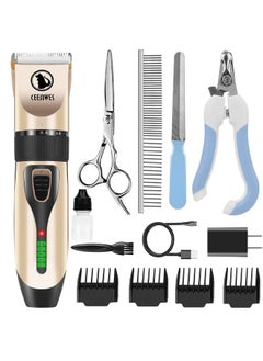 Ceenwes Power Display Dog Clippers Cordless Dog Grooming Kit Professional Horse Clippers Detachable Blade With 4 Comb Guides, Low Noise Pet Clippers Rechargeable Pet Grooming Tools For Dogs Cats Pets  - Image 1