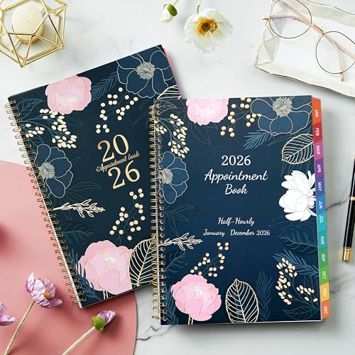 Indeme 2026 Appointment Book - January 2026 - December 2026, Weekly Appointment Book 2026, 9"x11", 2026 Hourly Planner with 30-Minute Interval, Colorful Monthly Tabs, Back Pocket - Image 2