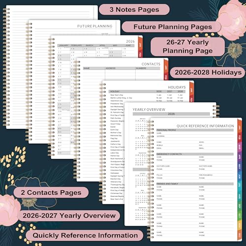 Indeme 2026 Appointment Book - January 2026 - December 2026, Weekly Appointment Book 2026, 9"x11", 2026 Hourly Planner with 30-Minute Interval, Colorful Monthly Tabs, Back Pocket - Image 5