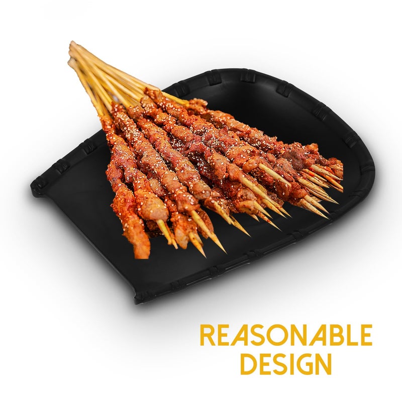 Matte Black 9 Inch Sushi Serving Tray Plate For Home And Restaurant Food Display - Image 4