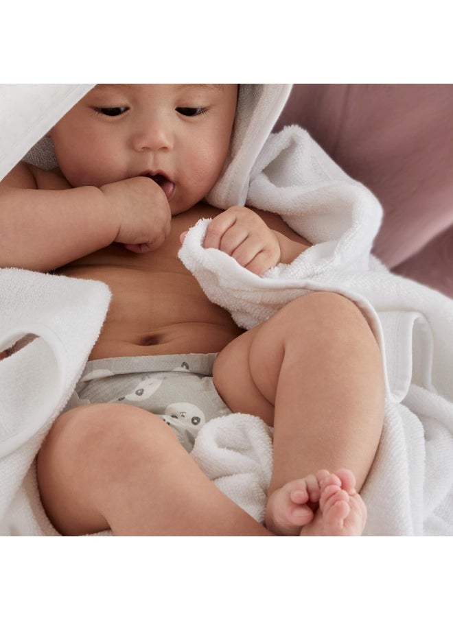 HonestBaby HonestBaby 2-Pack Organic Cotton Hooded Towels, Bright White, One Size  - Image 3