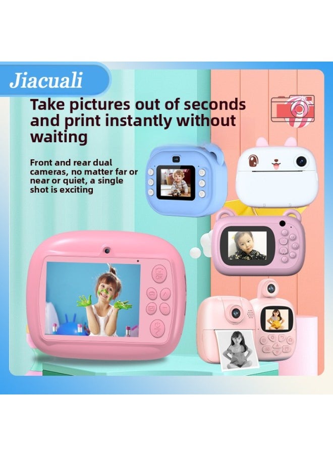 Generic Children's Digital HD Photo Printing Camera Cartoon Mini Children's Digital Camera-Color:MD05 Ash Penguin  - Image 2