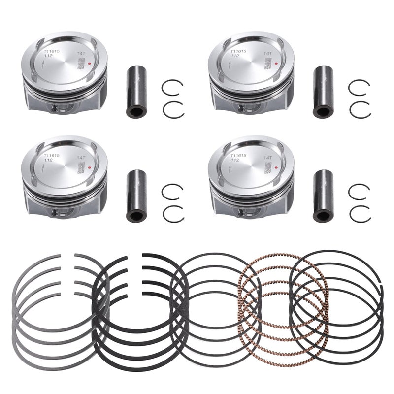 Hihaha No25198520 InnerEngine Piston and Pin and Snap Ring for Chevy Cruze 14L L4 20112016 Piston Rings KitMetal 1 SetSilver Tone