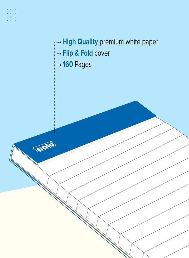 سولو مفكرة سولو، مقاس A5، غلاف ورقي قابل للطي والقلب، 160 صفحة، مثقبة بدقة - عبوة من 5 قطع - Image 4