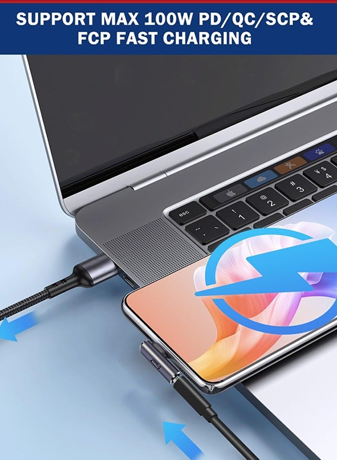 90 Degree Right Angle USB C Male to USB C Female Adapter, Up and Down USB Type C Adapter Extender for Steam Deck, ROG Ally, Switch, Notebook, PC, Tablet, Phone and More - Image 4