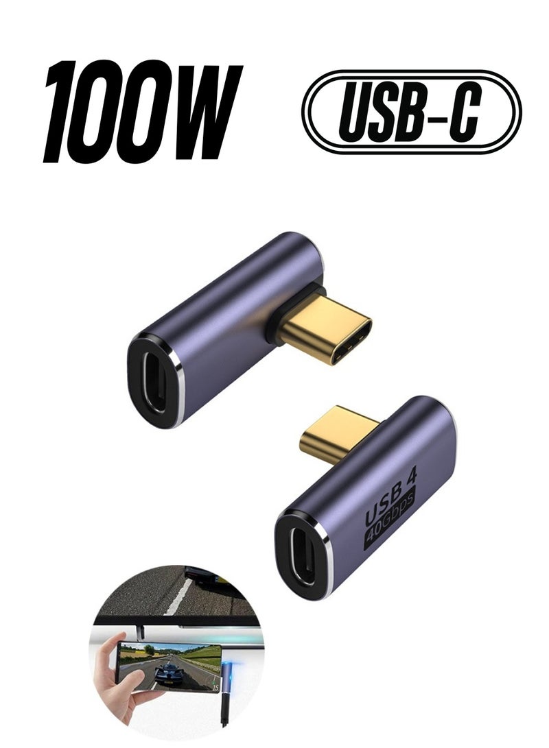 90 Degree Right Angle USB C Male to USB C Female Adapter, Up and Down USB Type C Adapter Extender for Steam Deck, ROG Ally, Switch, Notebook, PC, Tablet, Phone and More - Image 1
