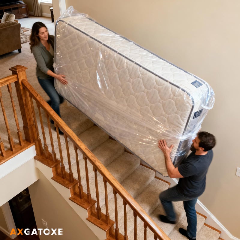 Axgatoxe Plastic Mattress Bag for Moving Storage, Waterproof Mattress Cover, Mattress Protector for Moving Supplies - Twin Size (1.5MIL) - Image 5