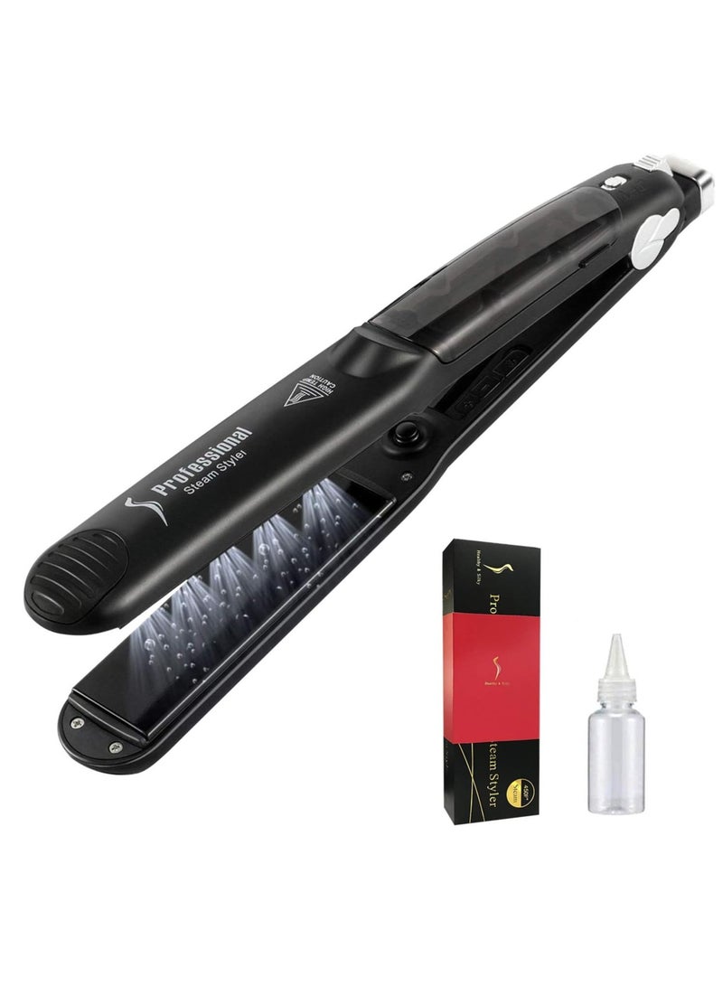 DORISILK Straighter and Curler 2 in 1 Professional Multi-function Ceramic Spray Steam Hair Straighteners Curler Hair Salon Steam Styler, LCD Display and 360 degree swivel cord, Quick heating Straighter - Image 2