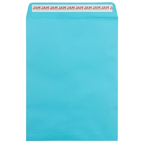 JAM PAPER 9 x 12 Open End Colored Catalog Envelopes with Peel and Seal Closure Blue 25Pack