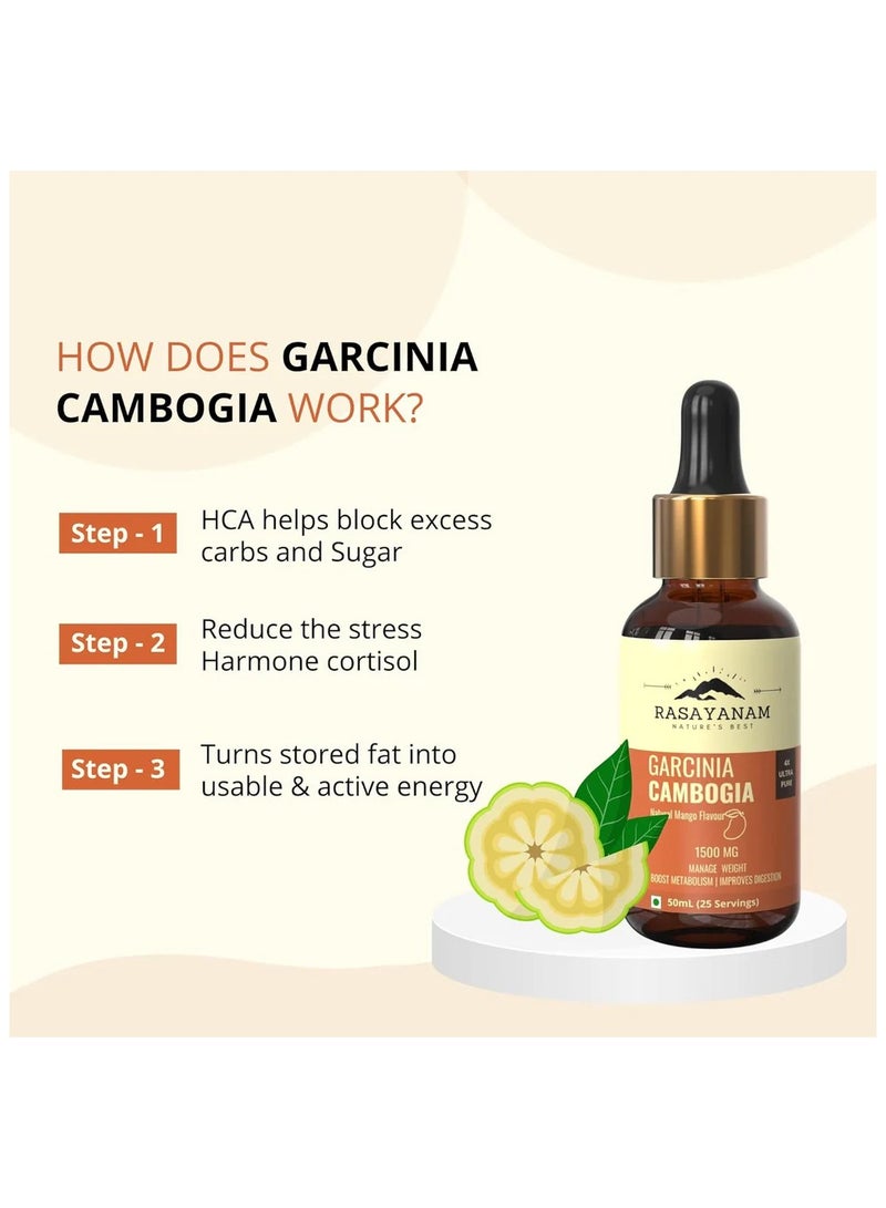 Rasayanam Garcinia Cambogia Natural Mango Flavour 1500mg 50ML - Image 2