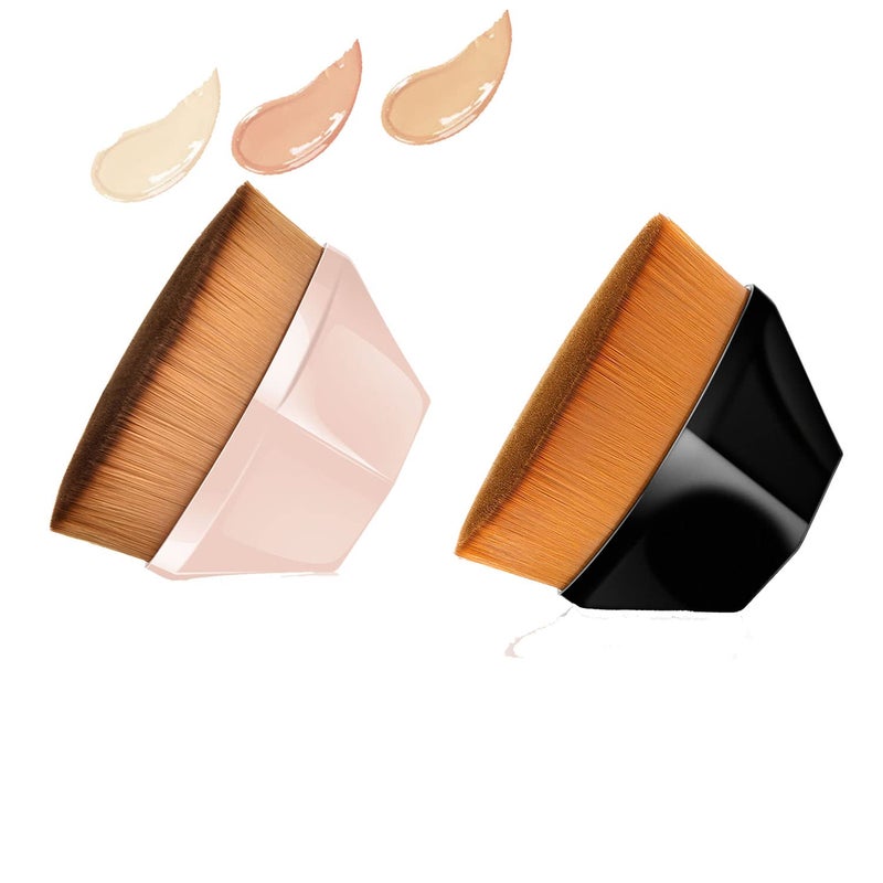 QUEMISS Foundation Brush Kabuki Makeup Brushes 2 Pack Flat Top HighDensity Multifunctional Foundation Makeup Brush - Image 3