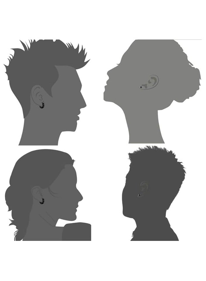 12 Pairs Earrings For Men,Stainless Steel Earrings Earrings Set Neutral,Boy Girl Jewelry Set Gift - Image 3