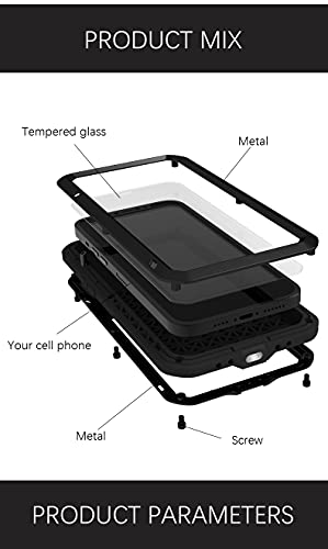 LOVE MEI Compatible with iPhone 13 Pro Max Case,Outdoor Sports Military Heavy Duty Metal Cover Waterproof Shockproof Dustproof Full Body Case with Built in Tempered Glass Screen Protector (Black) - Image 3