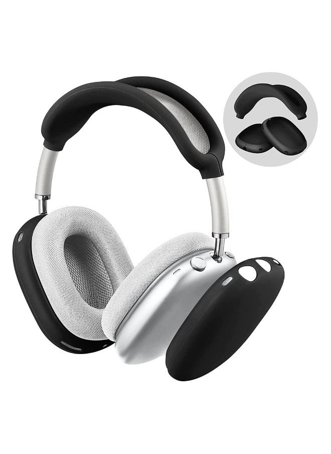 Generic Silicone Case Cover for AirPods Max Headphones Anti Scratch Ear Cups Cover and Headband Cover for AirPods Max Accessories Skin Protector Accessories Black  - Image 1