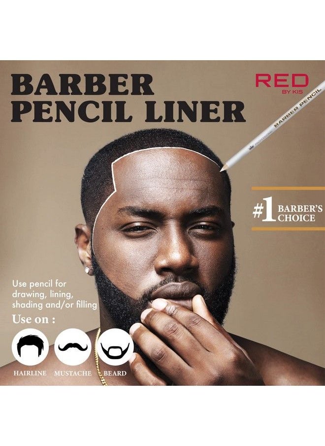 Red by Kiss 3Pcs Barber Pencil With Builtin Sharpener Edge Hairline Razor Trace Pencils Beard Guide Beard And Hairline Outliner Pencils Beard Shaping Pencils For Men (White)  - Image 5