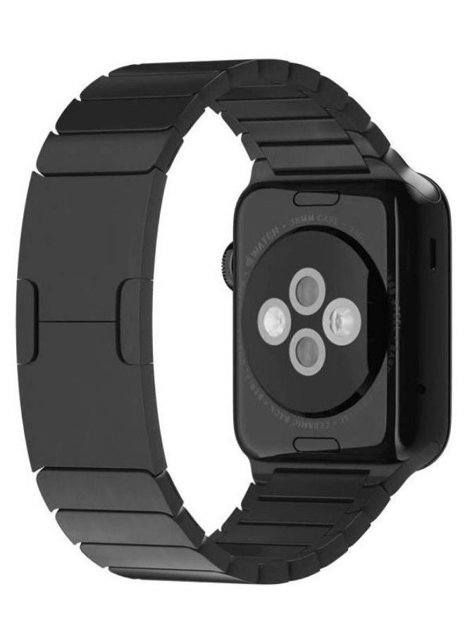 NIBEMINENT Replacement Steel Band For Apple Watch Series 3/4/5 Black - Image 2