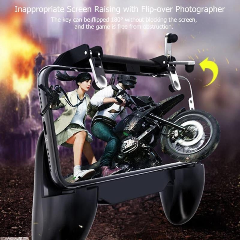 Mobile Gaming Controller: Black ABS & Zinc Alloy - Screen-Free Design, Lightweight Portable Stretchable Adjustable, Physical Press Fire Trigger for Left Right Hand Mobile Gaming & Touchscreen Devices - Image 2