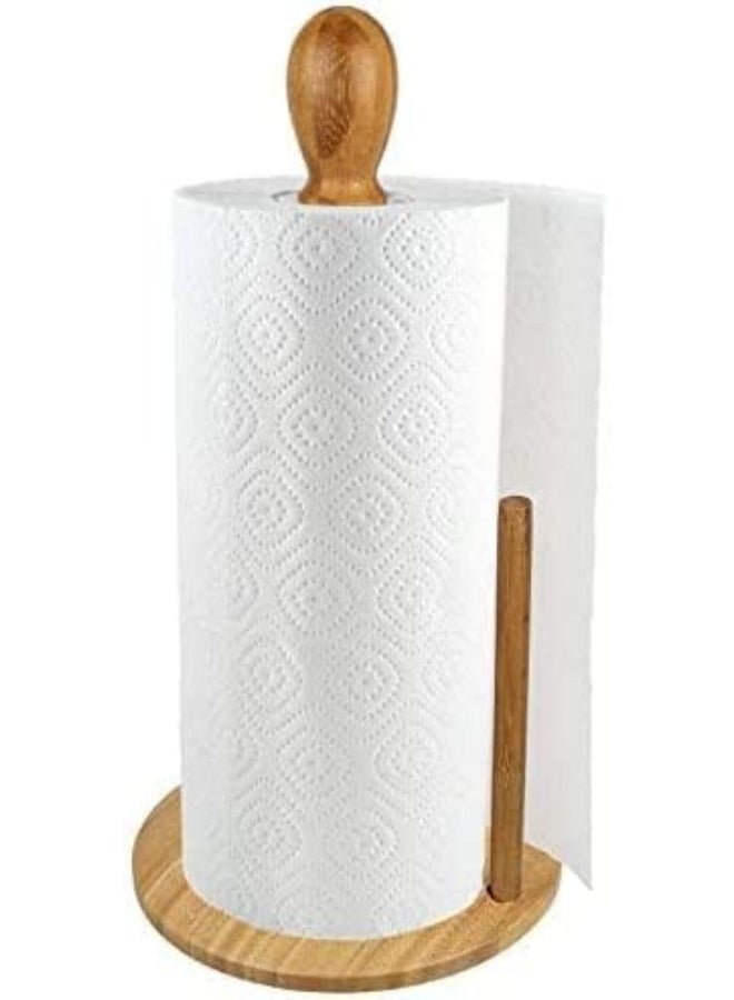 Wood Paper Towel Holder, Wooden Paper Towel Holder Countertop Standing Paper Towel Organizer Roll Dispenser for Kitchen Countertop & Dining Table  - Image 5