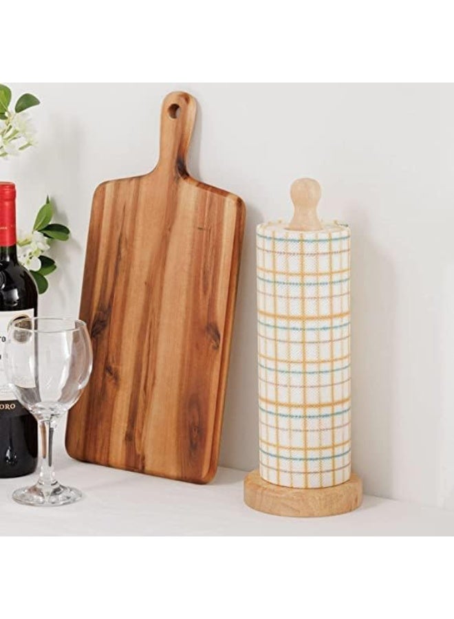 Wood Paper Towel Holder, Wooden Paper Towel Holder Countertop Standing Paper Towel Organizer Roll Dispenser for Kitchen Countertop & Dining Table  - Image 2