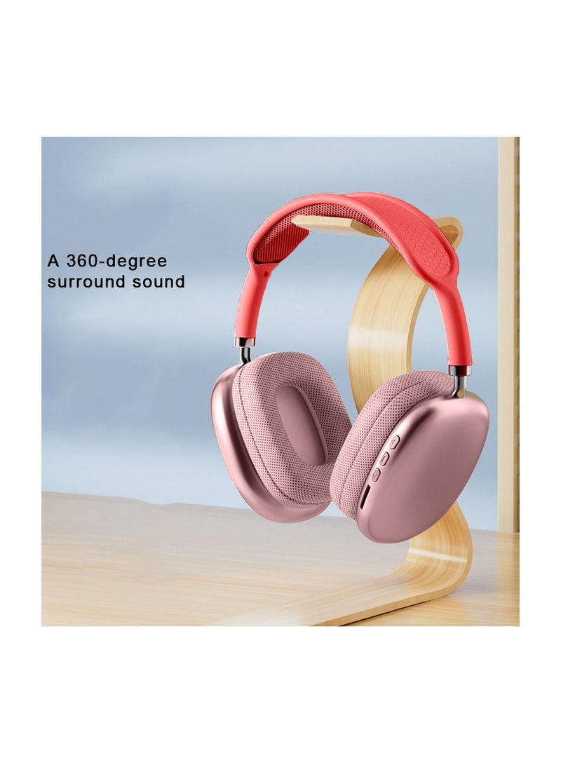 Wtech P9 Best Quality Wireless Headset Over-Ear Headphone Red/Pink - Image 2