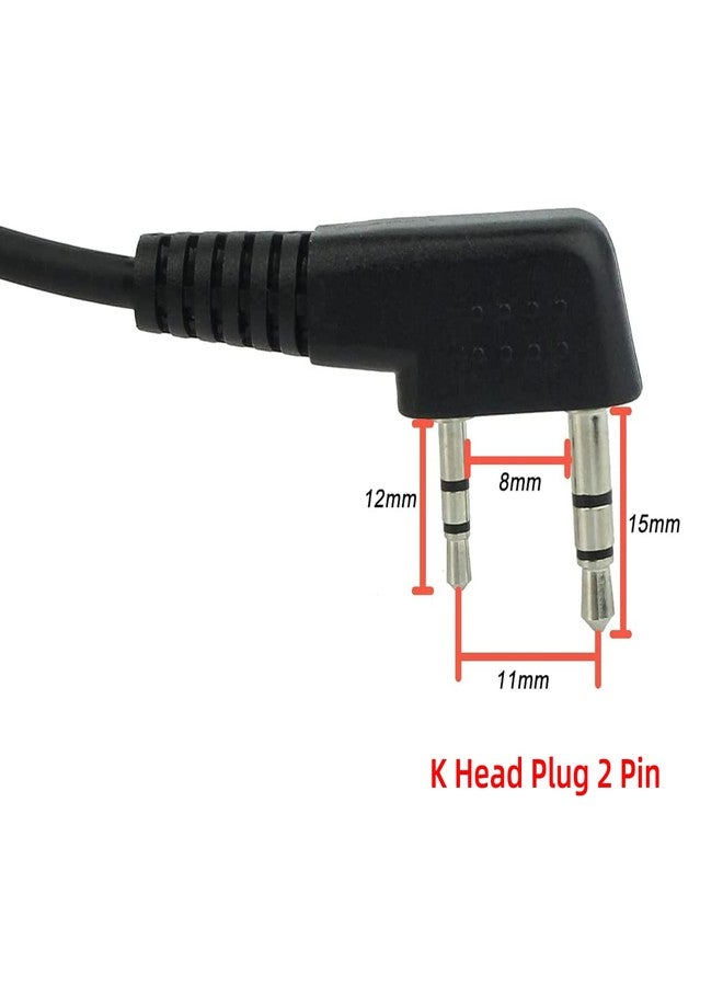 Retevis Retevis Earpiece with Mic 2 Pin Walike Talkie Earpiece Adjustable Volume Headset G Shape Earpiece Compatible Retevis H-777 RT22 RT21 H-777S Kenwood Baofeng UV-5R BF-F8HP BF-888S Arcshell AR-5( - Image 3