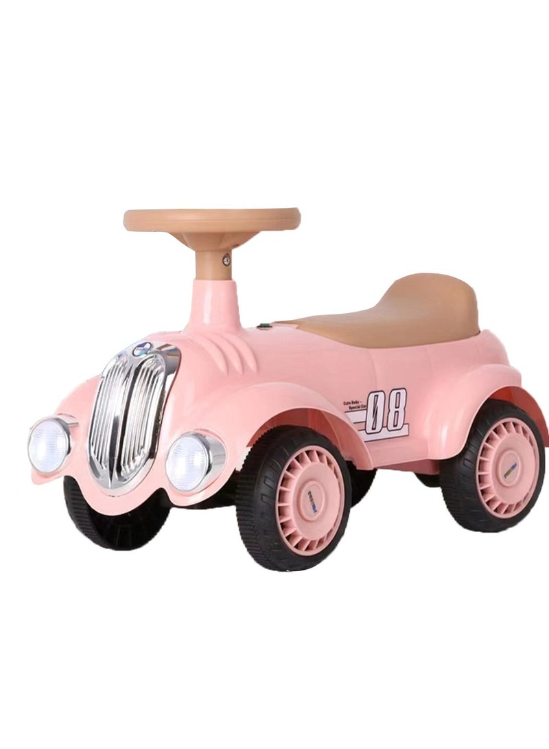 Factory Price Austin Kids Balancing Ride-On Vintage Car with Steering Wheels - Pink - Image 1
