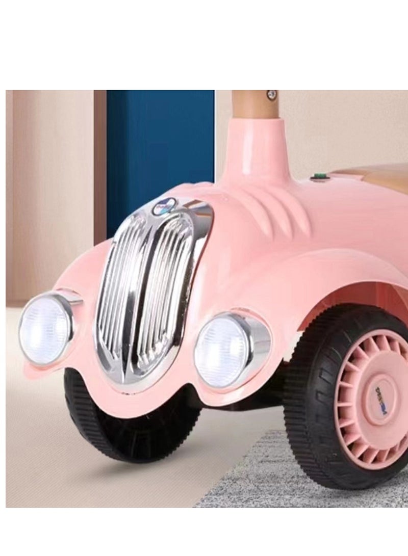 Factory Price Austin Kids Balancing Ride-On Vintage Car with Steering Wheels - Pink - Image 2