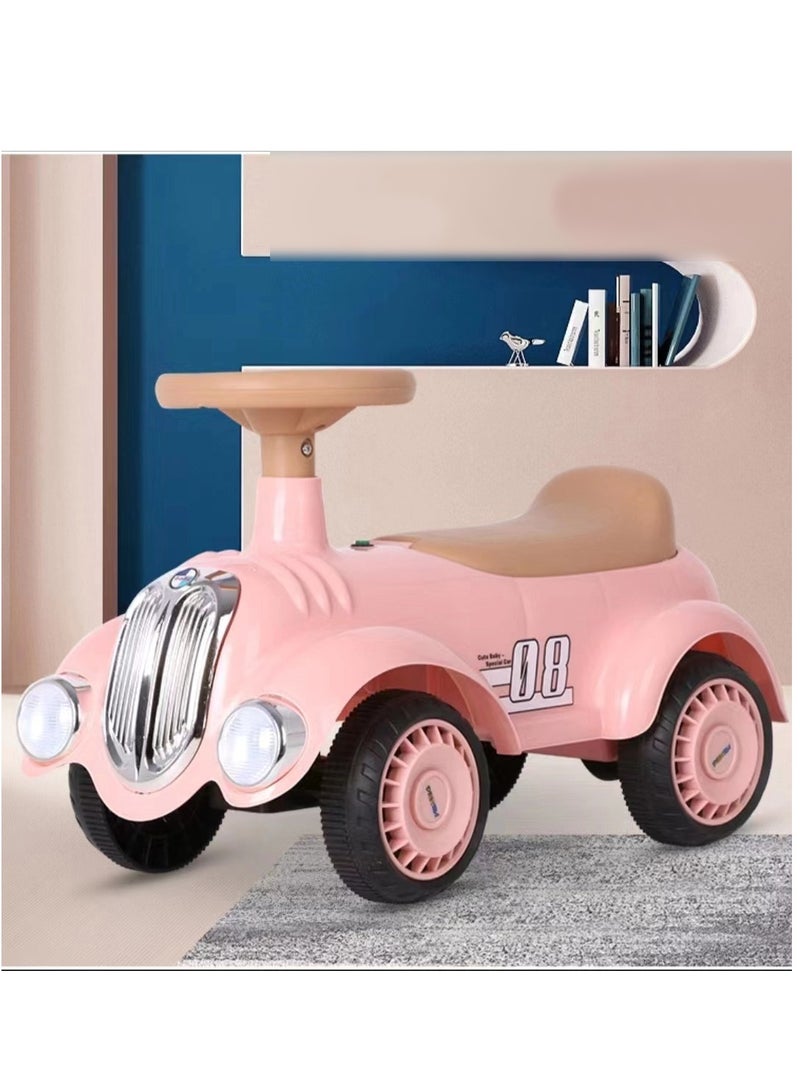 Factory Price Austin Kids Balancing Ride-On Vintage Car with Steering Wheels - Pink - Image 3