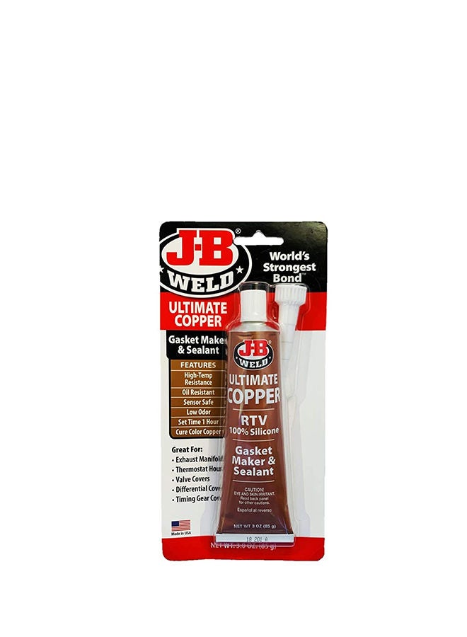 J-B Weld 32325 Ultimate Copper High Temperature Rtv Silicone Gasket Maker And Sealant - 3 Oz. - Copper