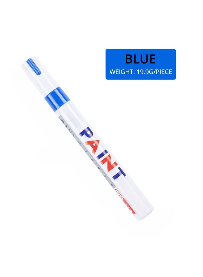 Generic Car Paint Marker Pen, Waterproof Cars Wheel Tire Oily Mark Pen, Quick Dry Auto Rubber Tyre Paint Pen, Metal Permanent Paint Marker For Car Body Tyres Metal Rubber, (1pc, Blue)  - Image 1