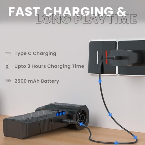 Portronics Tornado, Mini Handheld High Speed Air Duster, Rechargeable Type-C, for Cleaning Computers, Cars, Backyard and Home Appliances, Cordless & Compact, Adjustable Speed, Up to 130000 RPM (Black) - Image 4