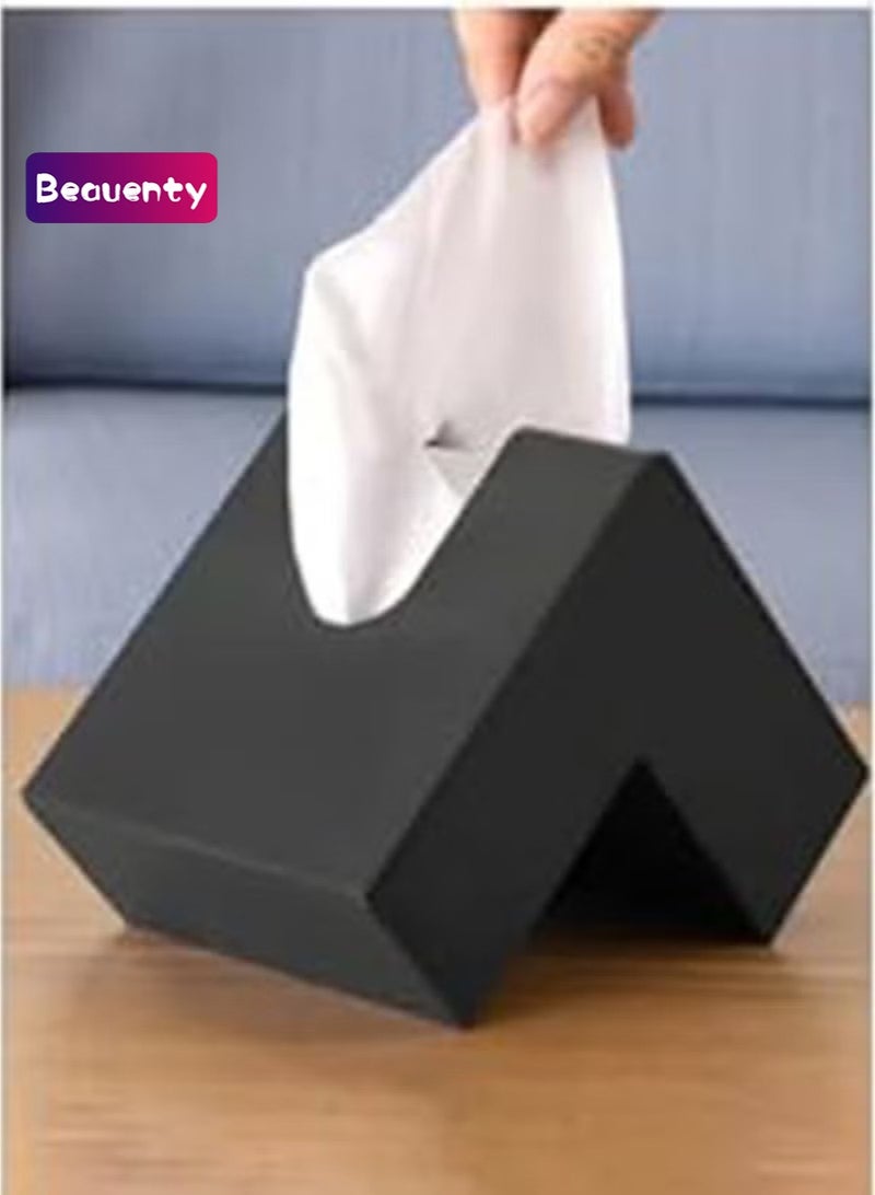 Beauenty Unique Shape Modern Tissue Box Black - Image 1