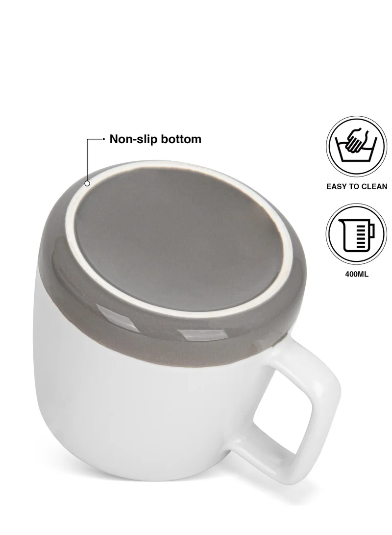 Fissman 2-Piece Mugs 400ml Happy Together Coffee Mugs Set Couple Mug , New Bone China with Non Slip Bottom Coffee Cups for for Tea, Coffee, Present For Her/Him, Surprise Gift For Heart Day