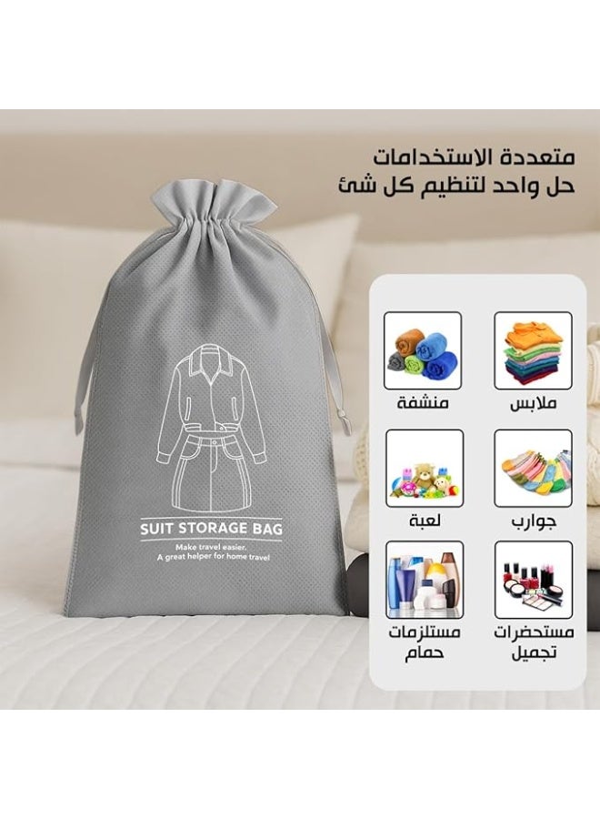 Clothes Storage Bag with Drawstring | Portable Garment Organizer for Suits, Jackets & Dresses | Foldable, Dustproof & Breathable for Home & Travel - Image 4