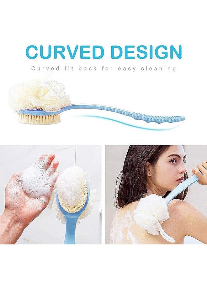 Barasti® 2 PCs Bath Body Brush with Bristles and Loofahs - Body Scrubber Shower Brushes with Long Handle Exfoliating Back -Improves Skin‘s Health and Beauty - Loofah Bath Sponge Rich Foam - Image 4