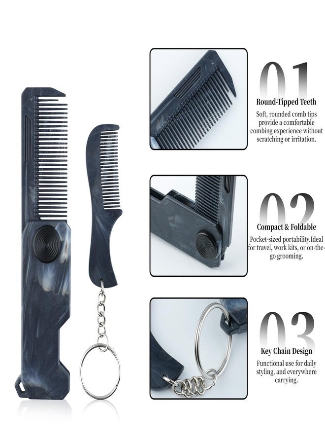 BARBERPLAN 2Pcs Mini Folding Beard Comb Set - Pocket Comb for Men’s Beard & Moustache Grooming, Fine Tooth Hair Comb for Travel and Everyday Use - Image 4