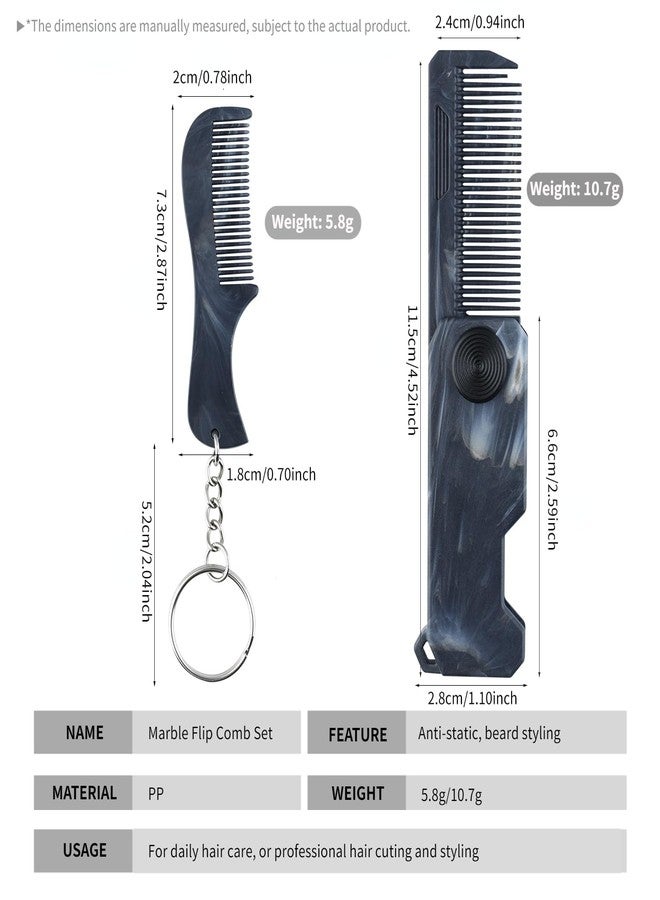 BARBERPLAN 2Pcs Mini Folding Beard Comb Set - Pocket Comb for Men’s Beard & Moustache Grooming, Fine Tooth Hair Comb for Travel and Everyday Use - Image 3