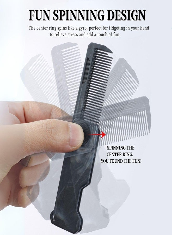 BARBERPLAN 2Pcs Mini Folding Beard Comb Set - Pocket Comb for Men’s Beard & Moustache Grooming, Fine Tooth Hair Comb for Travel and Everyday Use - Image 2