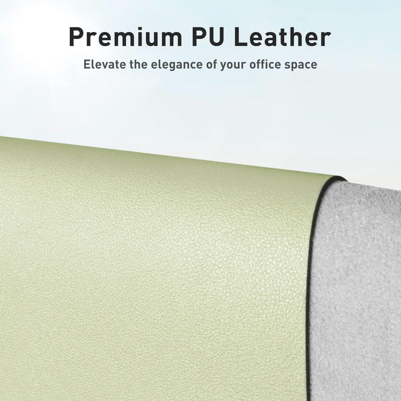 Aothia Leather Desk Pad Protector, Office Mat, Large Mouse Pad, Non-Slip PU Leather Blotter, Laptop Desk Pad, Waterproof Writing Pad for Office and Home (Grass Green, 31.5" x 15.7") - Image 2