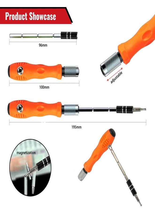 REXOTEX 32-In-1 Mini Precision Screwdriver Bits Set with Magnetic Flexible Extension Rod, Screwdriver Set For Mobile, Laptop, Camera/Multipurpose Application, 1 Piece (Random Color) - Image 3