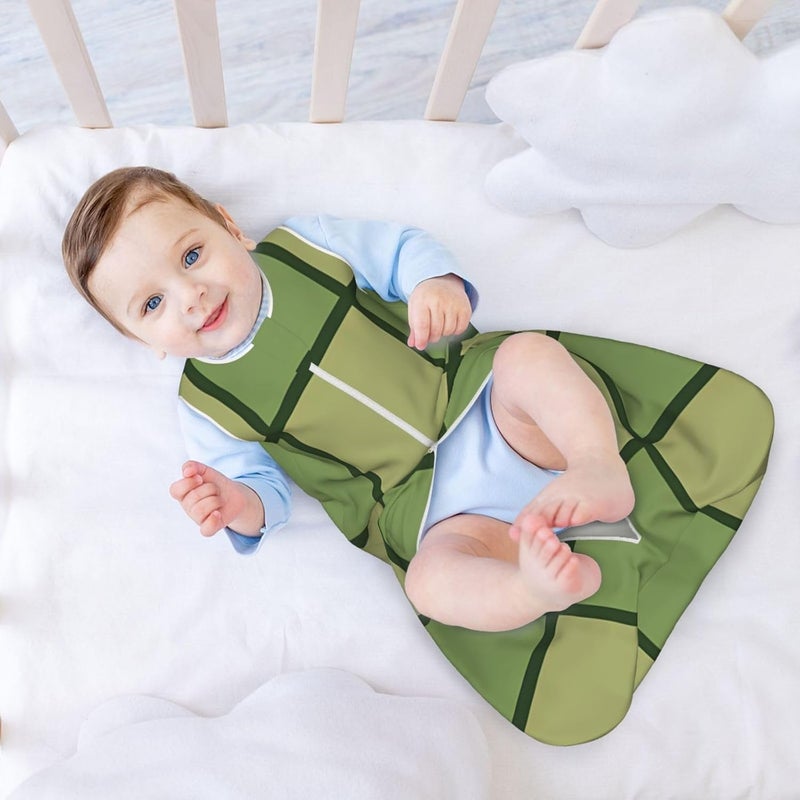 Green Checkerboard Pattern Baby Wearable Blanket Infant Boys Girls Sleeping Bags for Newborn Small - Image 3