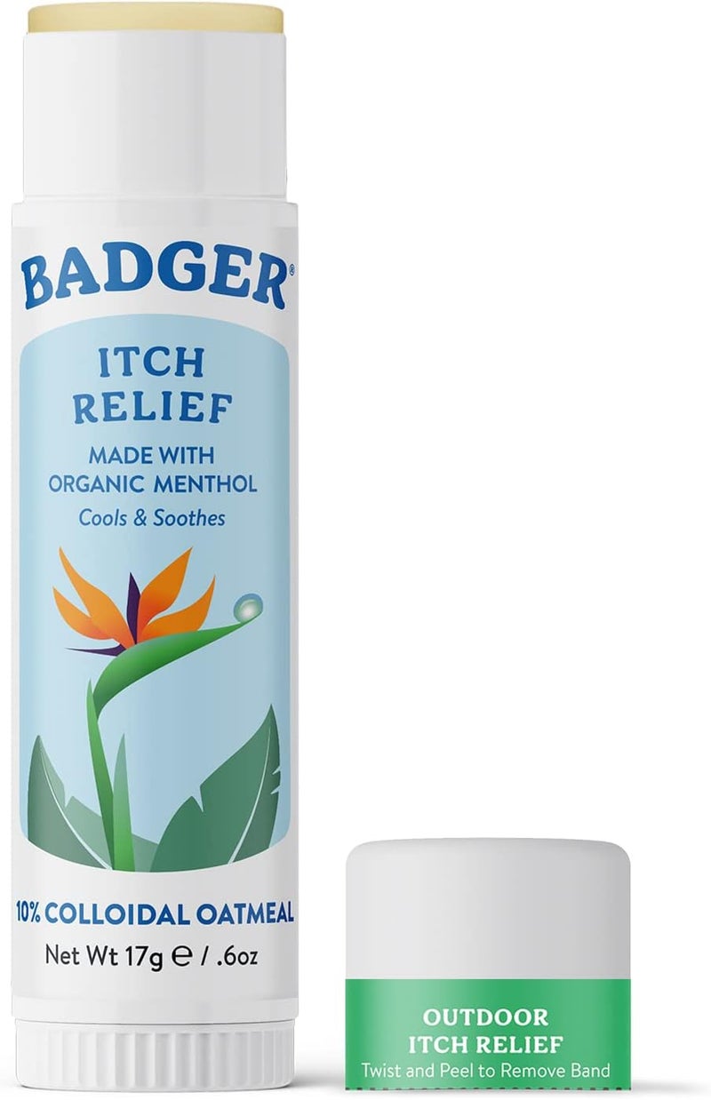 Badger Bug Bite Itch Relief Stick, Natural & Organic Anti Itch Cream for Bug Bites, Rashes & Poison Ivy, Fast Itchy Skin Relief After Bite, Works Great, Smells Great, Easy to Use, .6 oz - Image 1