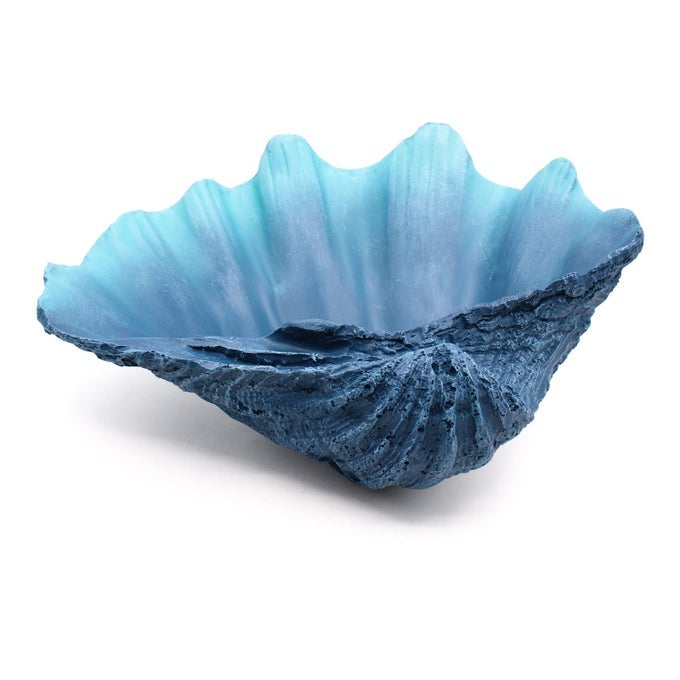BLUE CLAM SHELL SEASHELL BOWL CONCH SHELL DECOR CLAM DECOR COASTAL BEACH HOME DECOR GIFT FOR BEDROOM LIVING ROOM