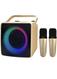 SDRD SD508 Home Karaoke Portable Bluetooth Speaker Dual Wireless Microphone Live TV FM radio TF card USB Subwoofer Music Center Audio (gold)  - Image 1