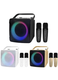 SDRD SD508 Home Karaoke Portable Bluetooth Speaker Dual Wireless Microphone Live TV FM radio TF card USB Subwoofer Music Center Audio (gold)  - Image 2